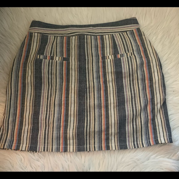 Multi Color Striped Mini Skirt- Medium - Picture 2 of 5